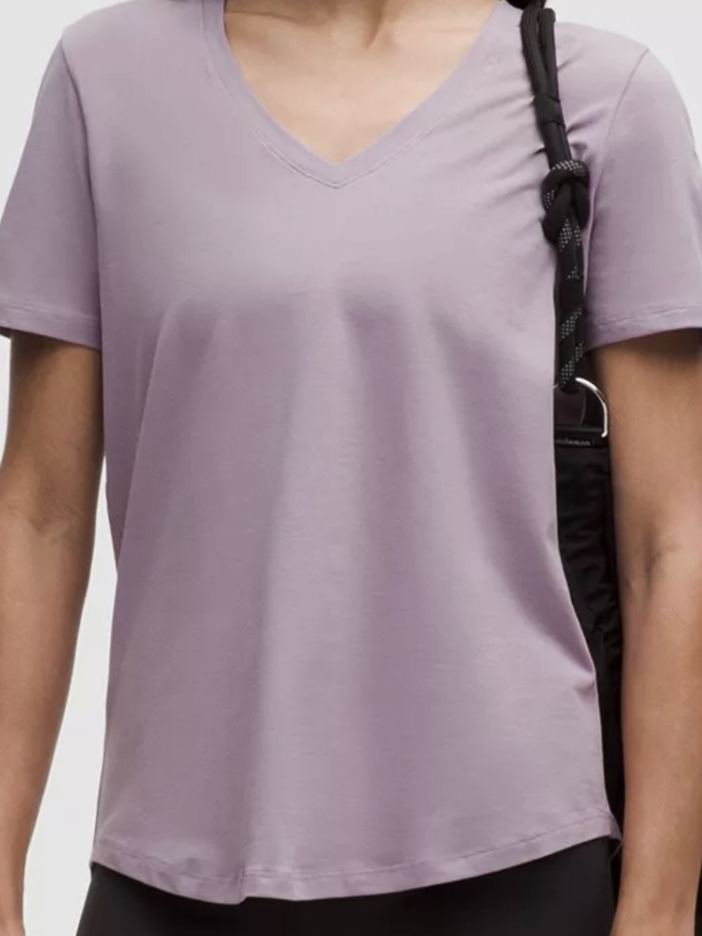 lululemon athletica Lavender V-Neck Short Sleeve Tee